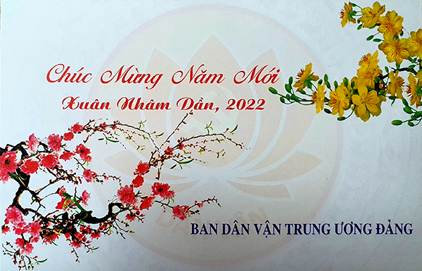Thư chúc mừng năm mới - Xuân Nhâm Dần 2022 của bà Bùi Thị Minh Hoài