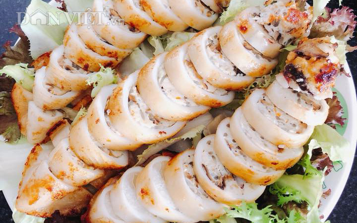 Lạ miệng với món mực nhồi thịt gà nấm hương