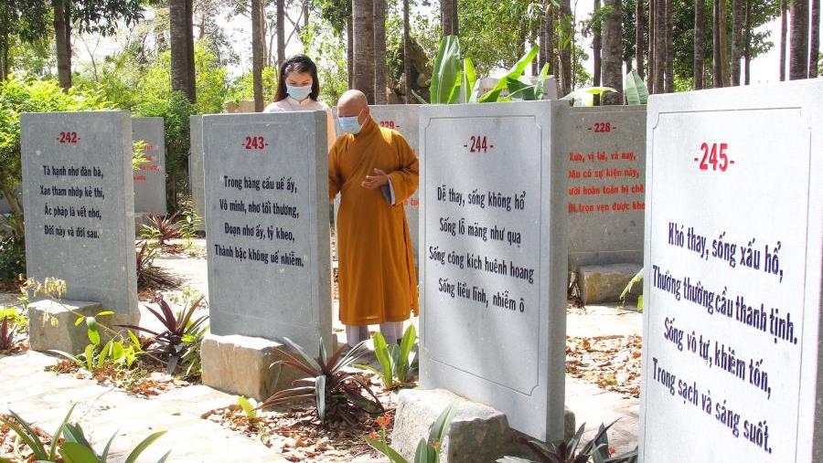 Unique Buddhist scripture garden in Vinh Long Province