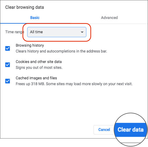 xóa dữ liệu duyệt web Chrome macOS