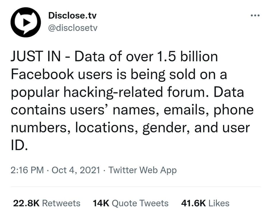 Đừng để bị lừa, không có chuyện dữ liệu 1,5 tỷ người dùng Facebook bị rao bán trên web - Ảnh 1.