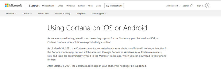Trợ lý ảo Cortana trên iPhone và smartphone Android đã chính thức “nghỉ hưu” - Ảnh 2.