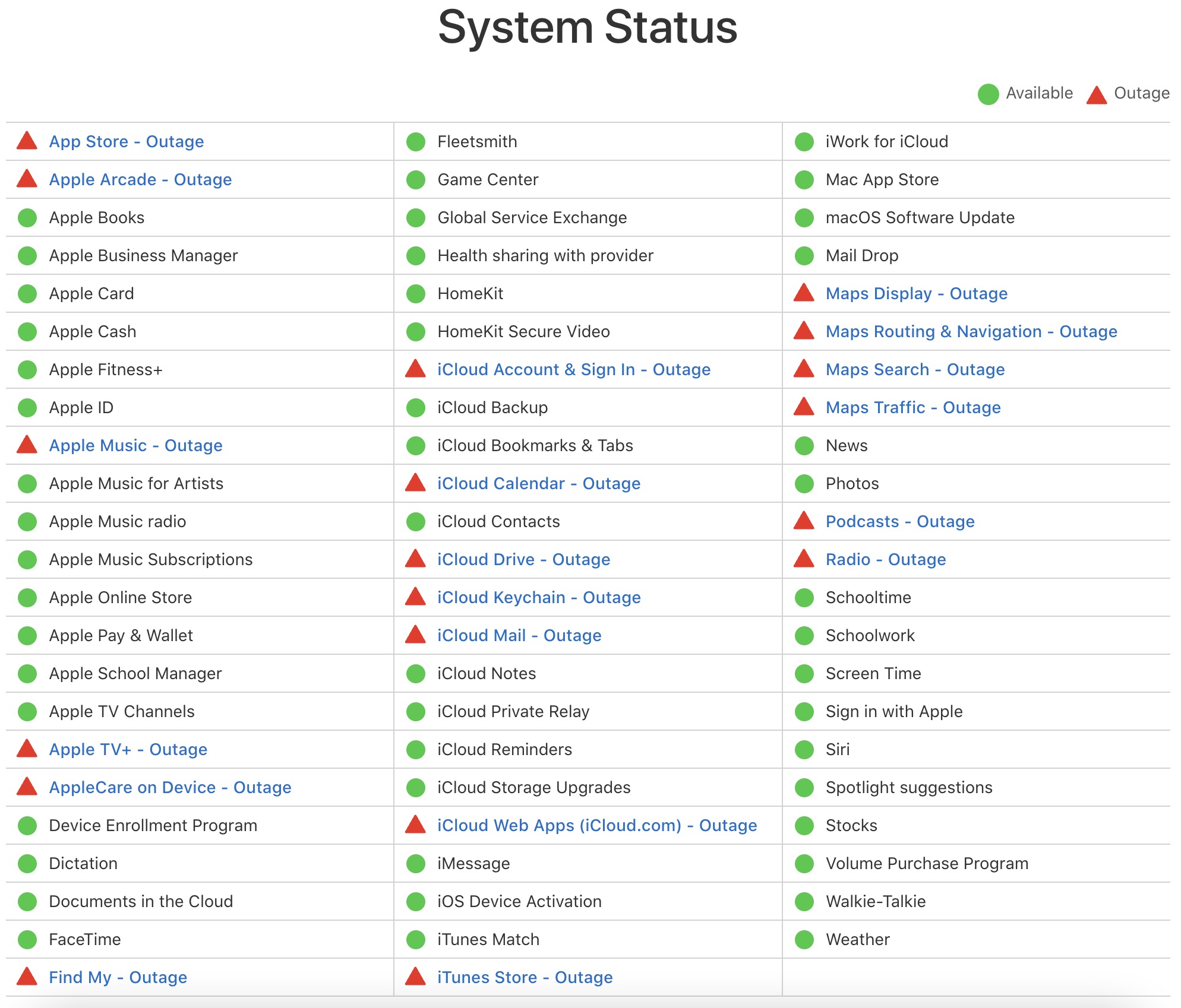 Nhiều dịch vụ của Apple sập trên diện rộng - Ảnh 3.
