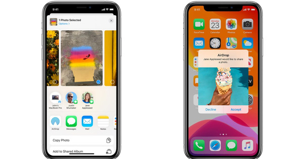 AirDrop có thể tận dụng laser để truyền tập tin lớn nhanh chóng giữa các iPhone