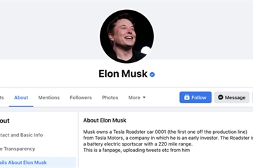 Facebook cấp tích xanh cho fanpage Elon Musk không phải chính chủ