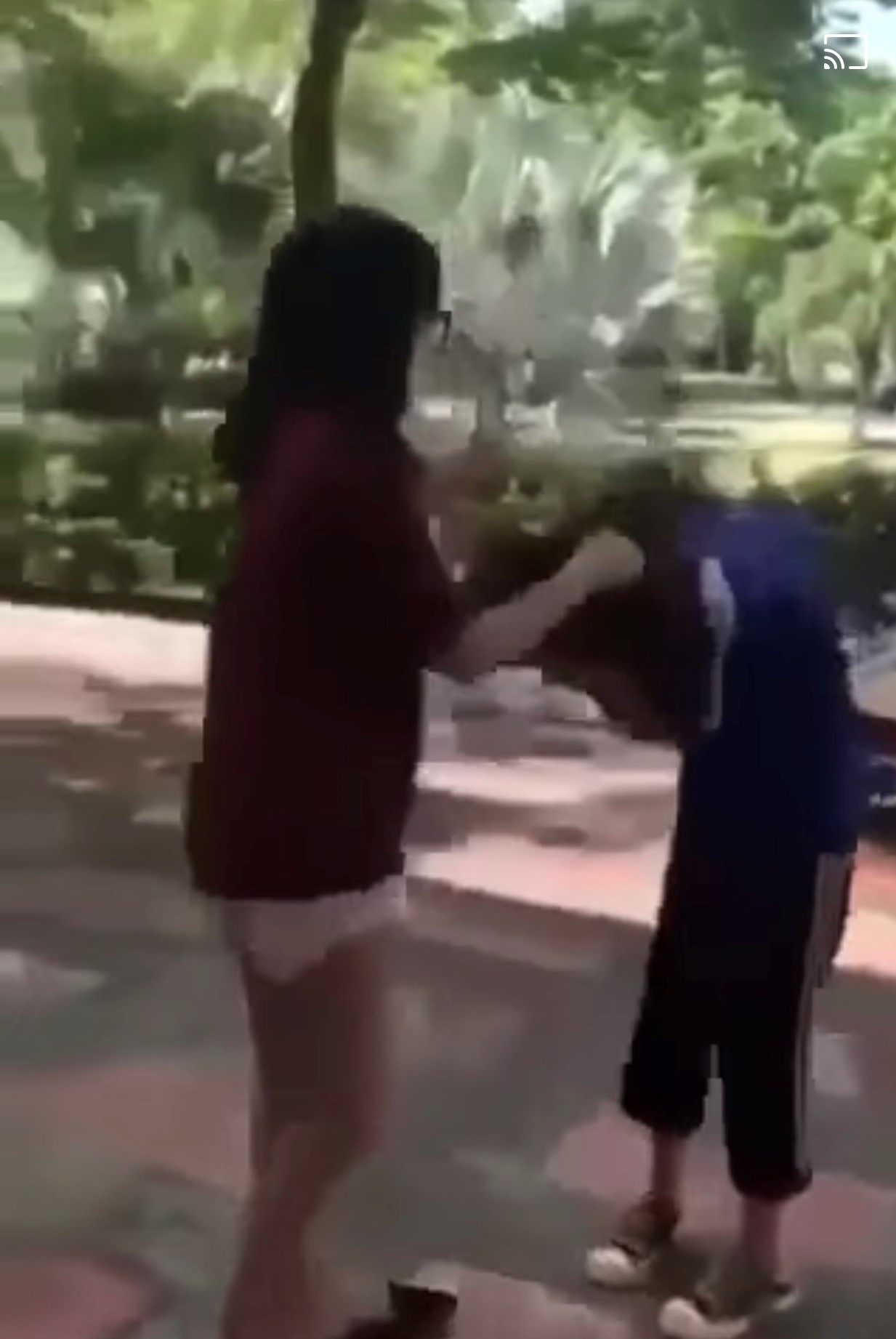 Hải Phòng: Nhóm nữ sinh cấp 2 thay nhau giật tóc, lên gối, đánh đập một nữ sinh khác trường - Ảnh 1.