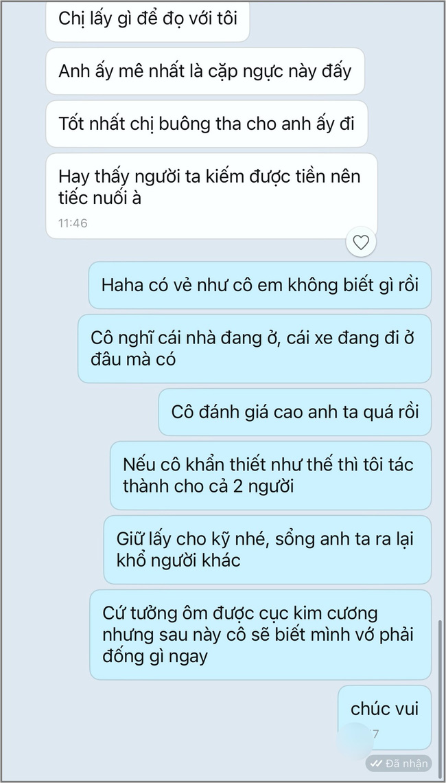 Tiểu tam gửi ảnh nóng mắt, nhắn tin cho chính thất khiêu khích: “Chị lấy gì đọ với tôi” rồi nhận màn phản đòn khiến cặp đôi phản bội thân bại danh liệt! - Ảnh 4.