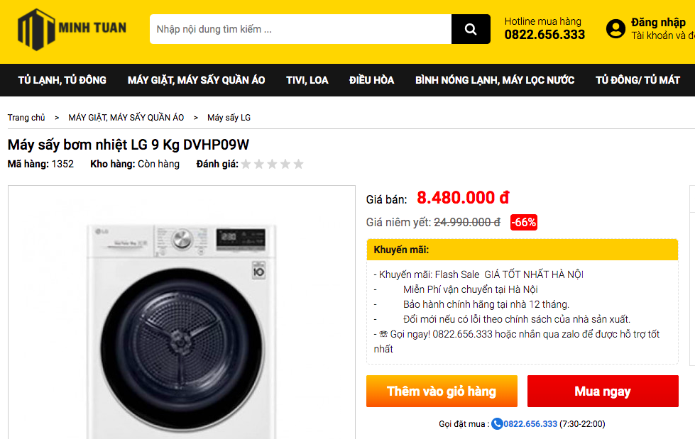 Máy sấy khan hàng giữa trời nồm ẩm, giá công khai và giá mua thực