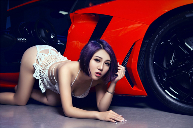 Người mẫu châu Á đẹp tuyệt trần bên Lamborghini - ảnh 4