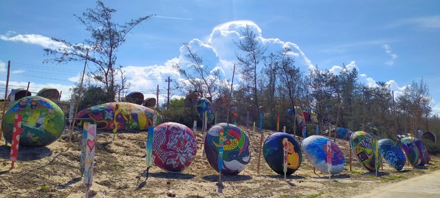 Colourful bamboo basket boats in Quang Nam’s mural village attracts visitors