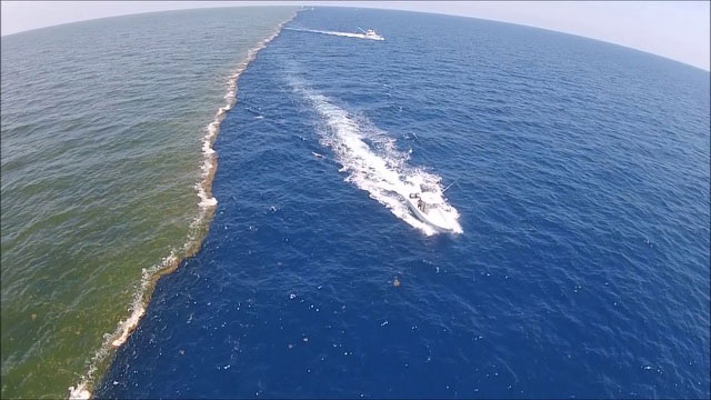 Khoảnh khắc ấn tượng giữa hai đại dương nhìn từ trên cao.