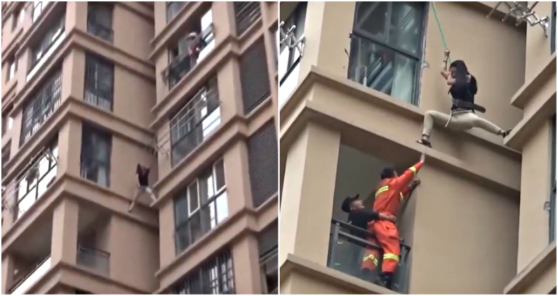 Cô gái liều lĩnh trèo từ tầng 6 chung cư ra ngoài để thoát khỏi bạn trai - 1