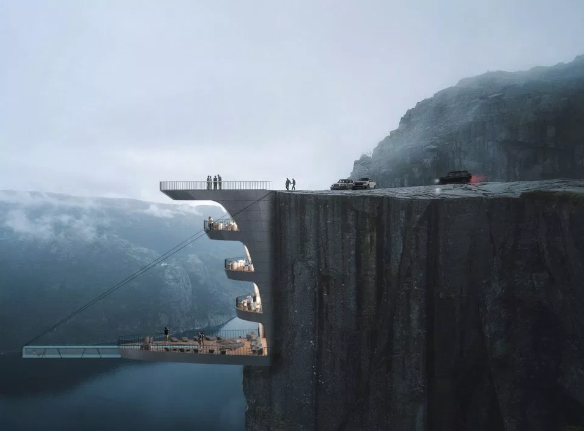 Khách sạn độc đáo treo lơ lửng trên vách đá dựng đứng ở Nauy - 1