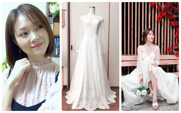 Cô gái xinh xắn dành 3 tháng tự tay may váy cưới gây 'sốt' mạng