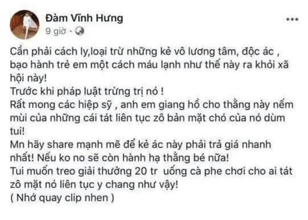 Sở Thông tin truyền thông ý kiến việc facebook Đàm Vĩnh Hưng “kêu gọi đánh người” - 1