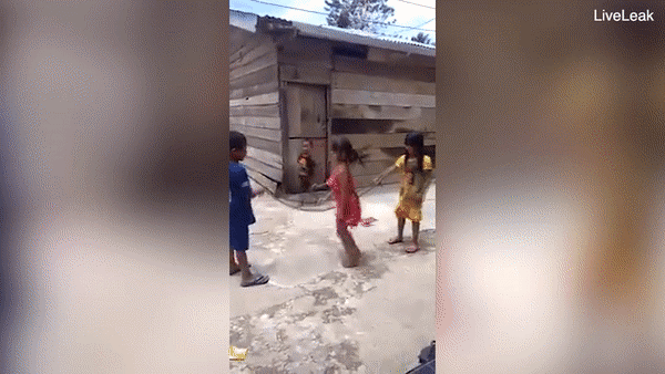 Video các em nhỏ Việt Nam vô tư chơi đùa với xác rắn lên báo Anh - 1