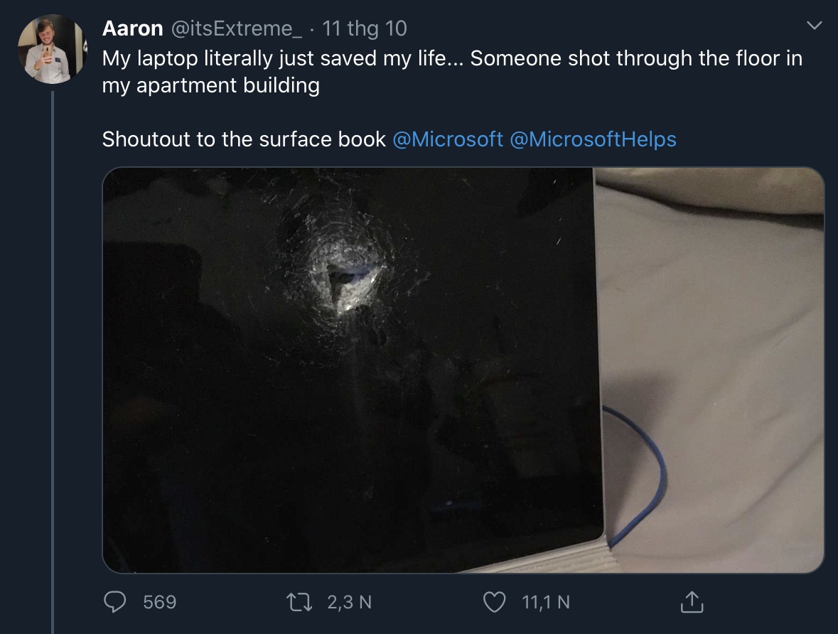 Máy tính Surface đỡ đạn, cứu sống chủ nhân - 2