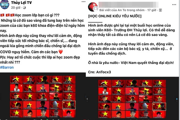 Sinh viên đồng loạt để hình nền lá cờ Tổ quốc nêu cao tinh thần chống dịch - 1