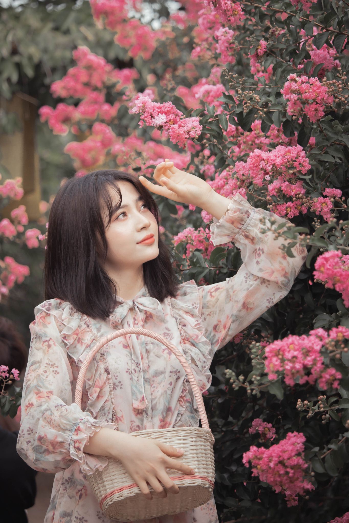 Thiếu nữ tuổi xuân thì đọ dáng bên sắc hoa tường vi - 9