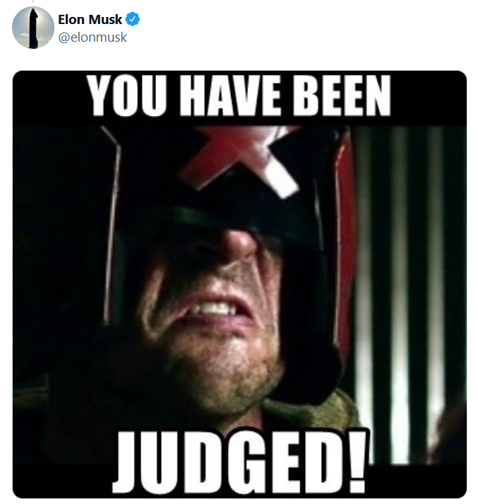 Hình ảnh được Elon Musk đăng lên trang Twitter cá nhân của mình để châm biếm Jeff Bezos sau khi công ty của