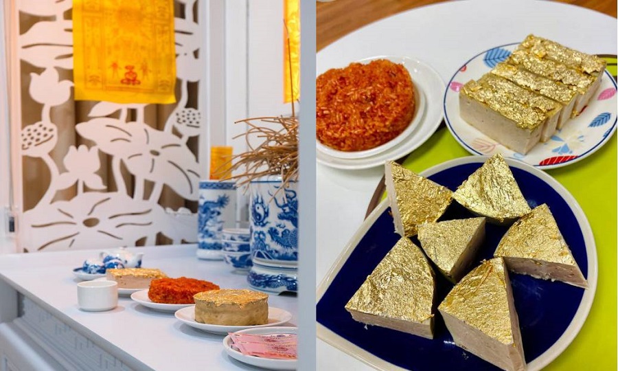 Giò chả dát vàng tiền triệu ngày vía Thần tài, ăn cả vàng để… thụ lộc - 1