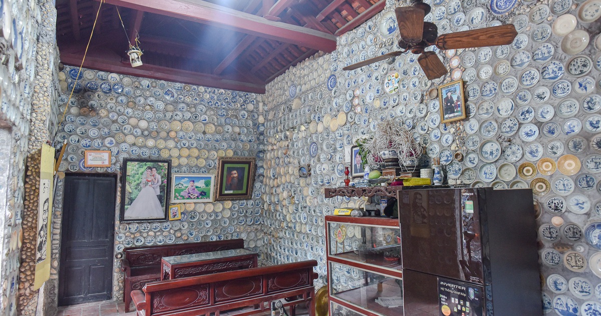 'Độc nhất vô nhị' ngôi nhà gắn hơn 10.000 bát, đĩa cổ ở Vĩnh Phúc