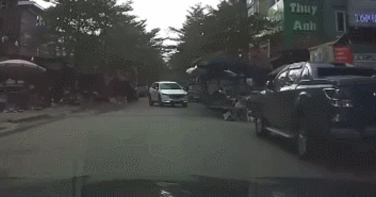 Ngán ngẩm nữ tài xế thản nhiên đậu xe ô tô giữa đường để… đi chợ