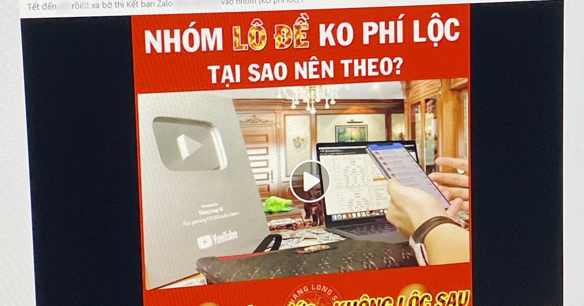 Quảng cáo lô đề tràn lan trên Facebook