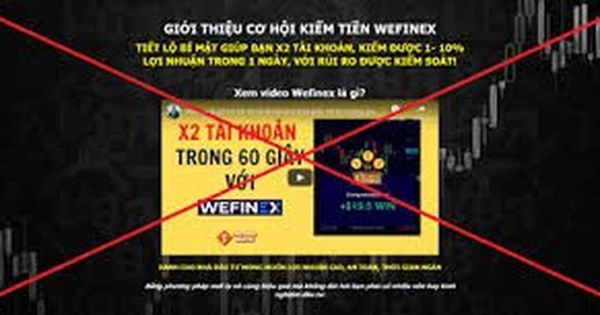 'Không tham gia đầu tư vào các website Wefinex.net, RaidenBo.com'