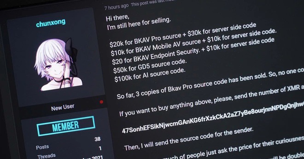 Hacker thông báo đã bán một phần dữ liệu của BKAV