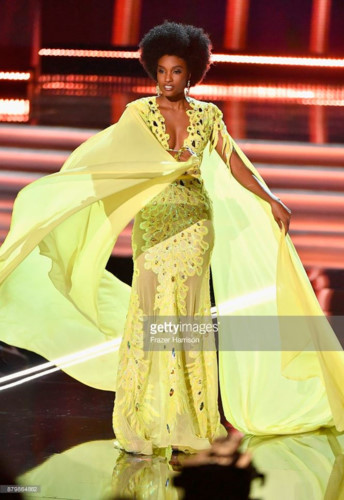 yellow evening gown worn by h’hen nie wins miss universe award hinh 4