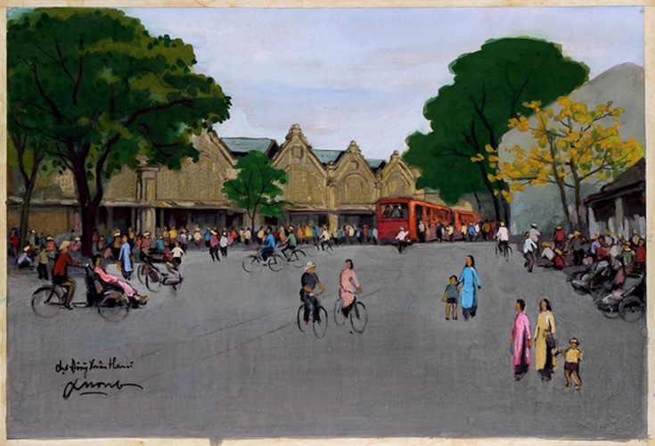 hanoi displayed through old paintings hinh 3