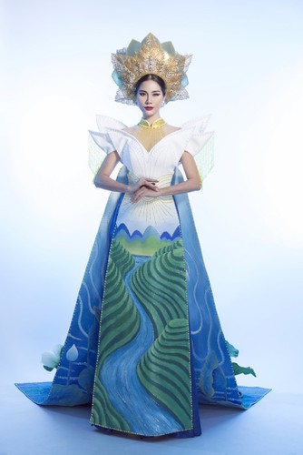 hoang hanh reveals national costume of 5,000 crystals for miss earth show hinh 5