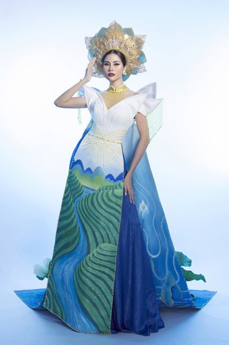 hoang hanh reveals national costume of 5,000 crystals for miss earth show hinh 6
