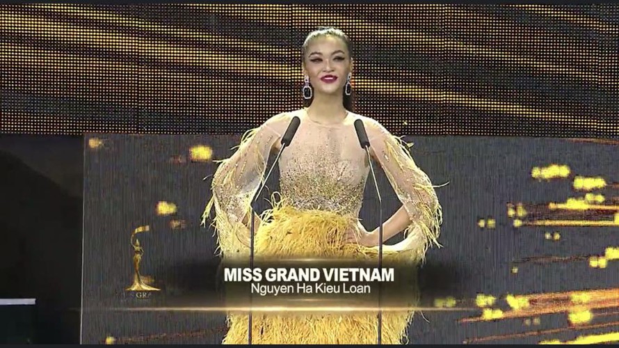 kieu loan competes in semi-finals of miss grand international hinh 1