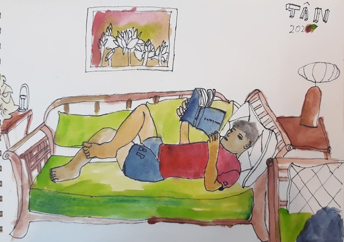 unique hanoi through covid-19 sketch paintings hinh 4