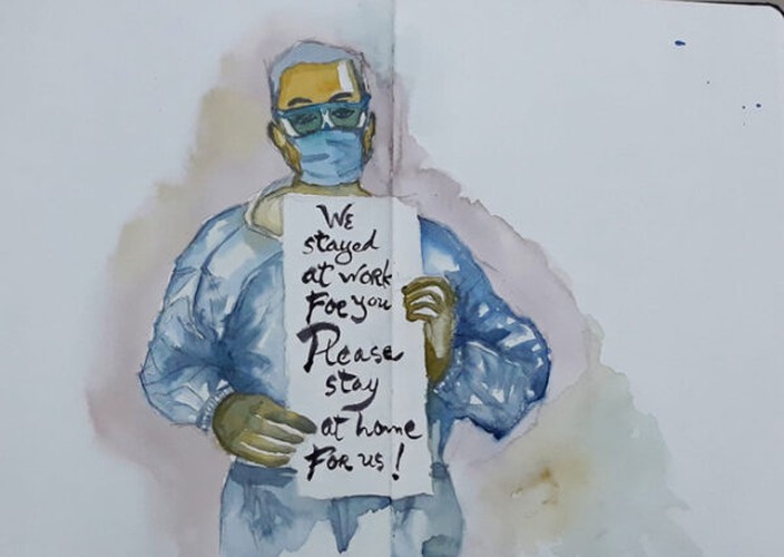 isolation in covid-19 fight brought to life through sketches hinh 1