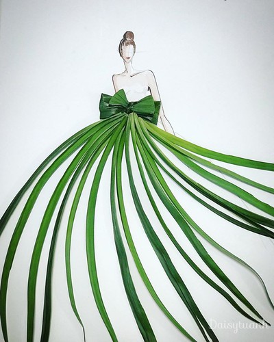 Housewife shows off artistic gowns made from vegetables