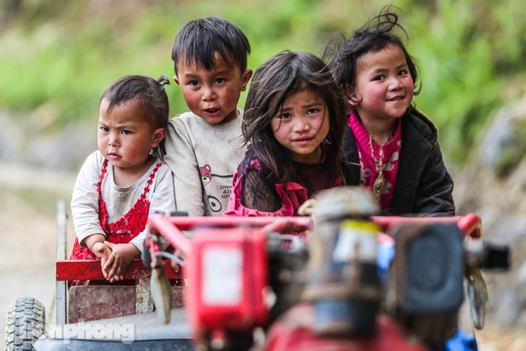 images of playful children on stone plateau in ha giang hinh 1