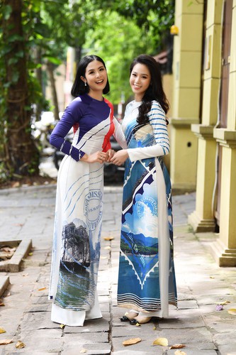 beauty queens shine in ao dai bearing images of national sea and islands hinh 10