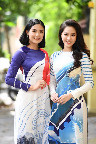 beauty queens shine in ao dai bearing images of national sea and islands hinh 11