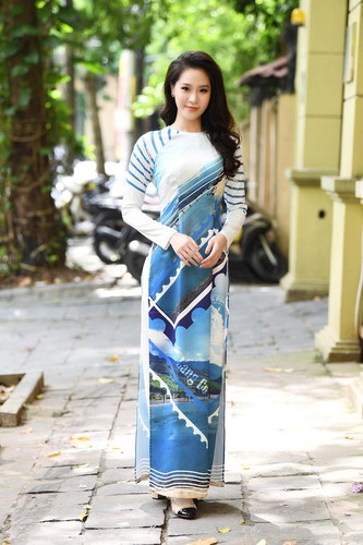 beauty queens shine in ao dai bearing images of national sea and islands hinh 8