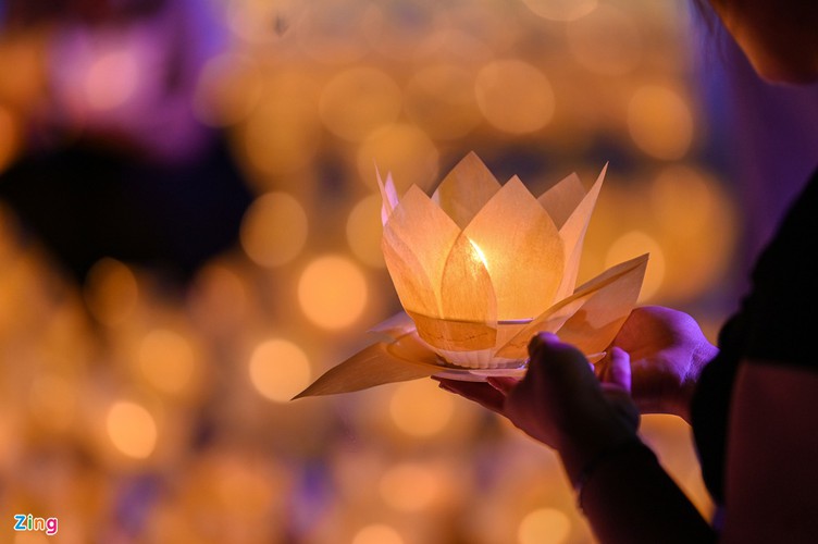 lotus-shaped lanterns form vietnamese map in tribute to fallen soldiers hinh 8