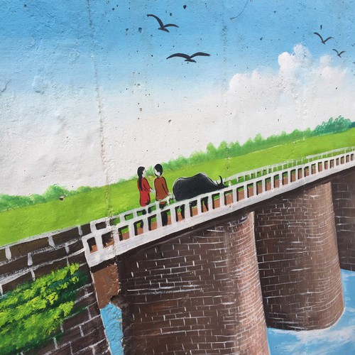 a close-up of largest mural paintings in hanoi hinh 17