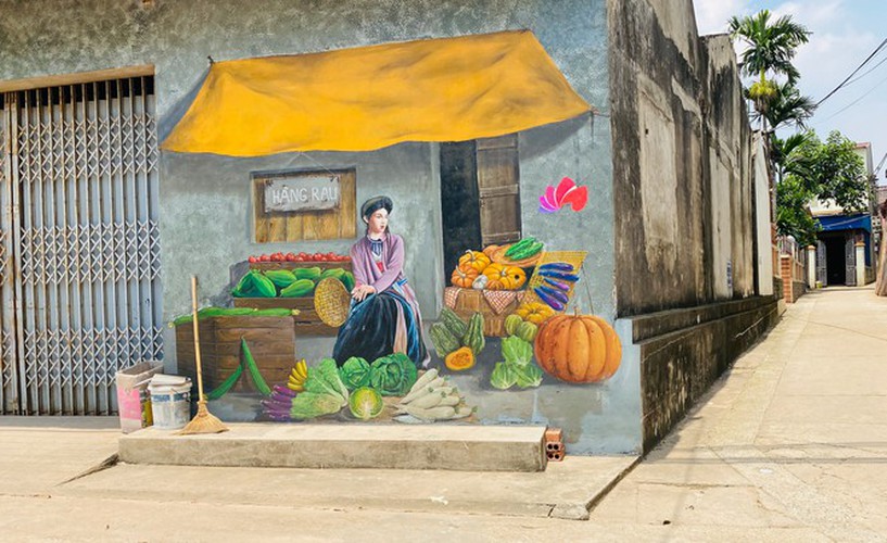 a close-up of largest mural paintings in hanoi hinh 8