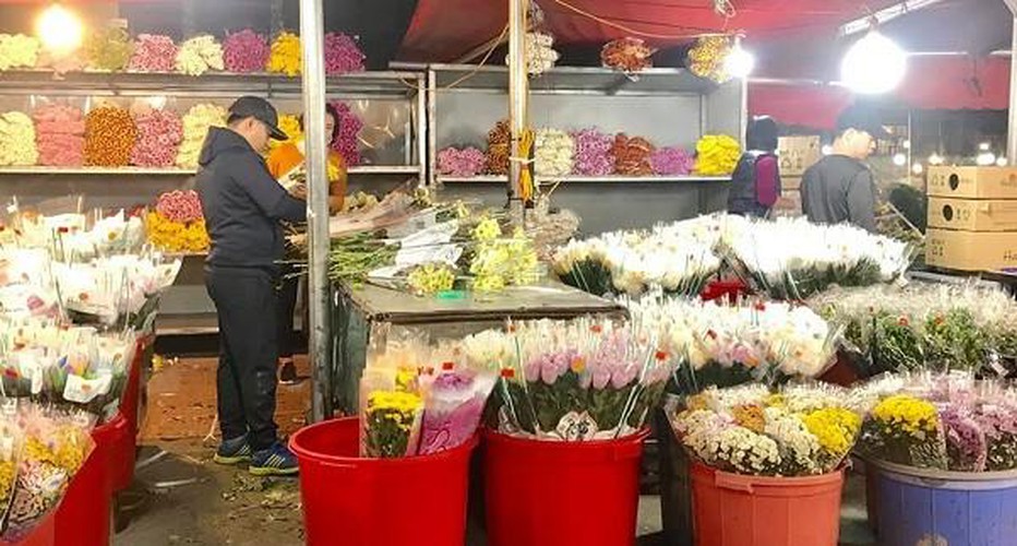 hanoi's largest flower market enjoys bustling atmosphere ahead of tet hinh 10