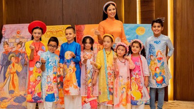Miss Vietnam Ngoc Han unveils new Ao Dai collection in Saudi Arabia
