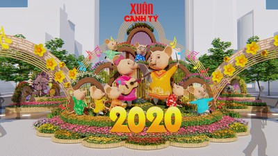 Giant mice set to take over HCM City flower street ahead of Lunar New Year