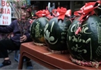 Fruit carvings lure plenty of customers for Tet