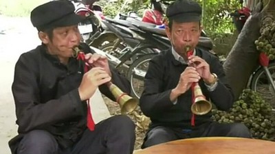Pi Le panpipe, a traditional musical instrument of the Giay